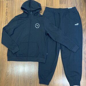 Puma Women's 2pc Set Tracksuit Black Jacket Hoodie Pants Size XL New